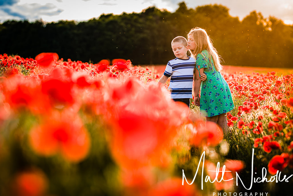 Wakefield Photographer Children in Poppy Field