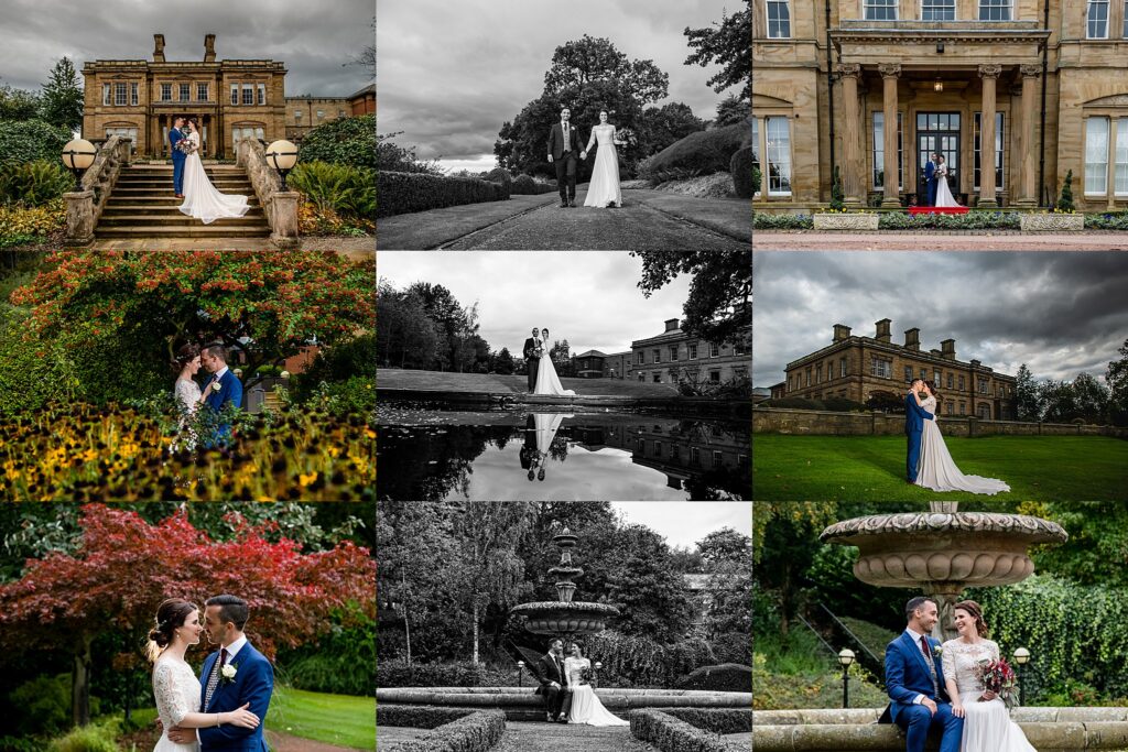 Bride and Groom photographs at Oulton Hall