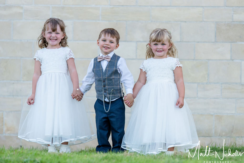 Flower Girls and Page Boy at Priory Cottages Wedding