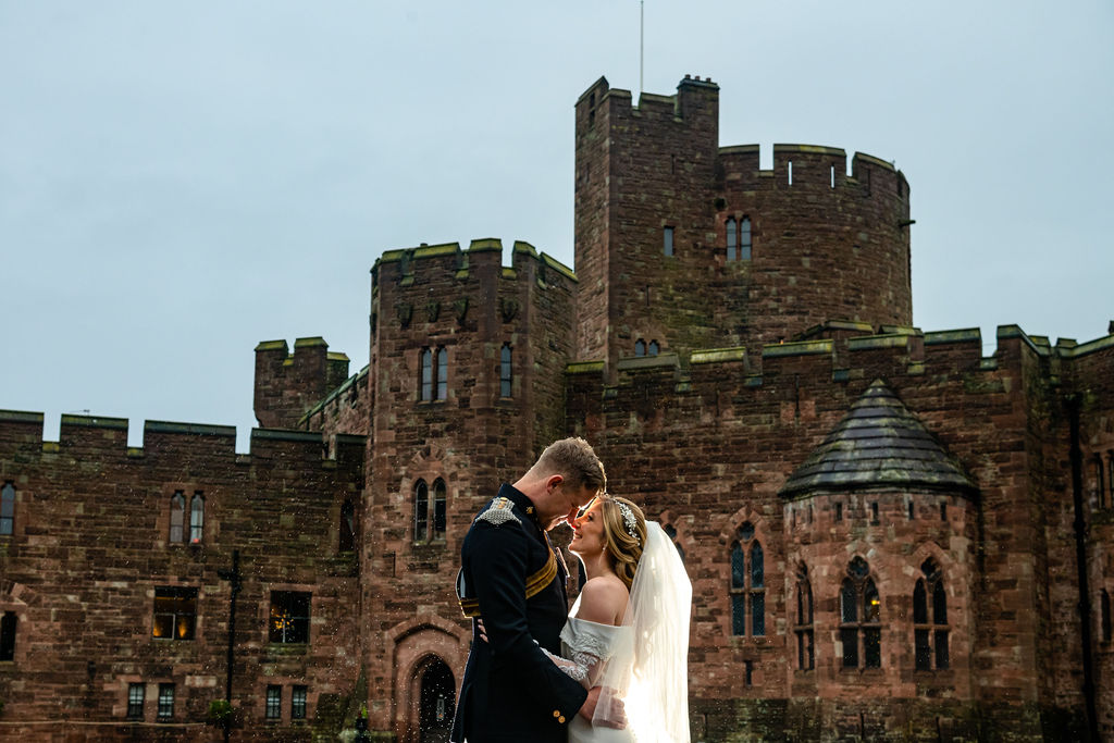 Wedding photo at Peckforton Castle