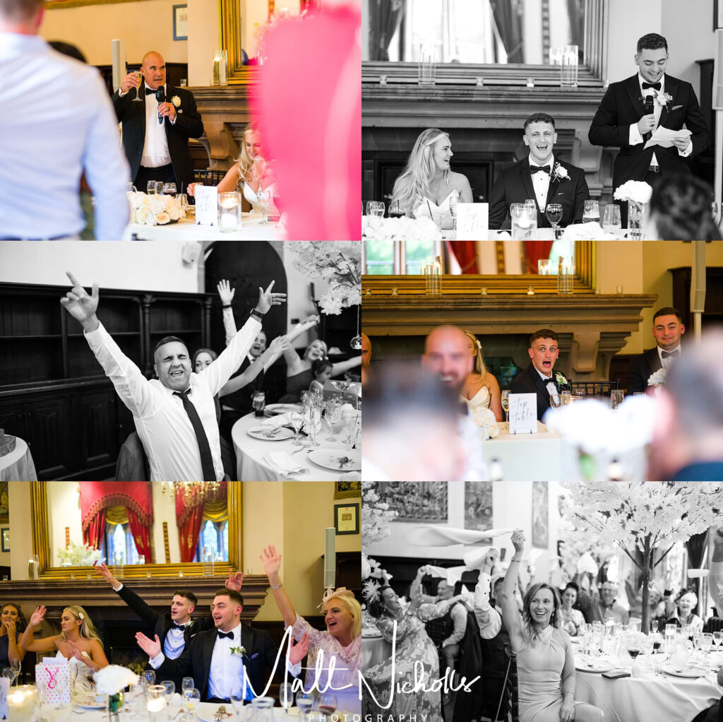 speeches and singing waiters at Peckforton Castle