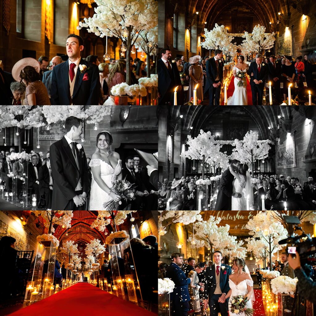 Ceremony at Peckforton Castle in the great hall