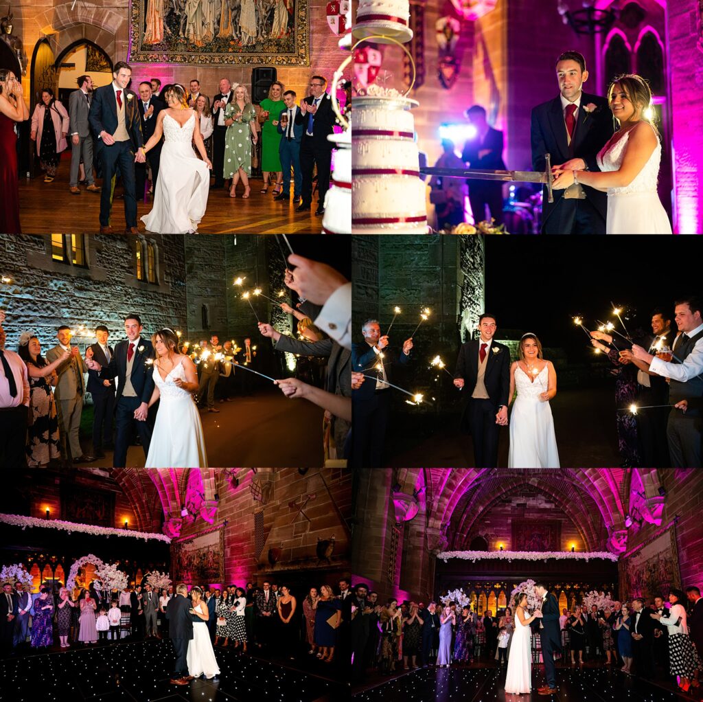 First Dance and Sparklers at Peckforton Castle