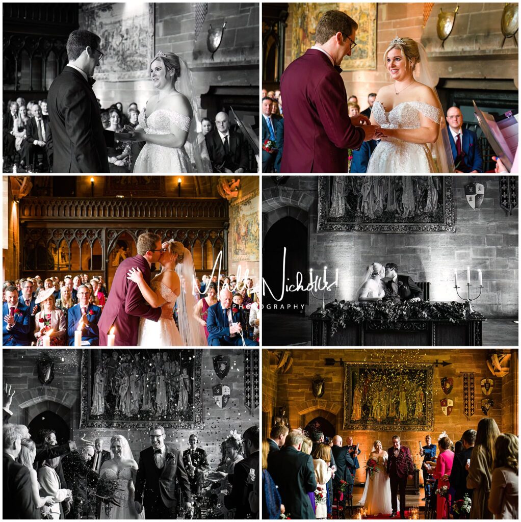 Wedding ceremony at Peckforton Castle