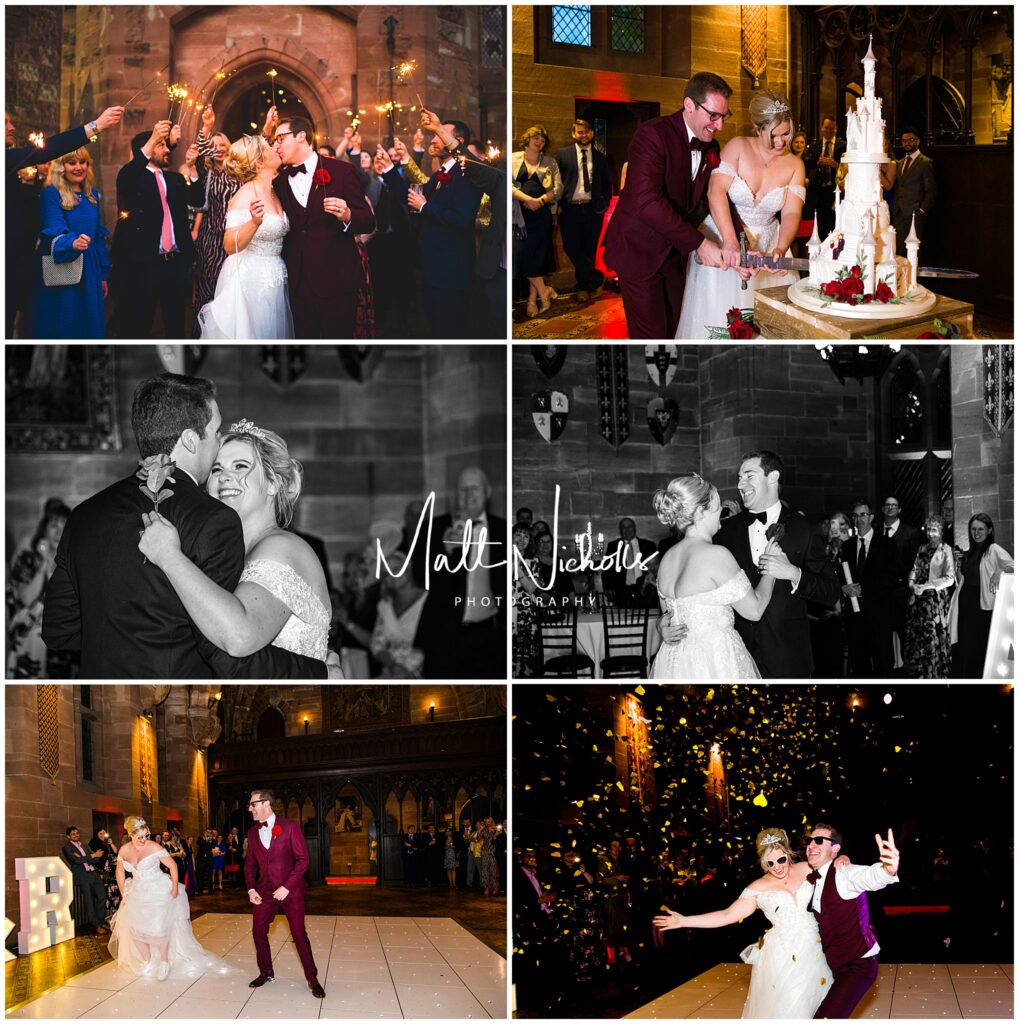 First dance and evening reception at Peckforton Castle