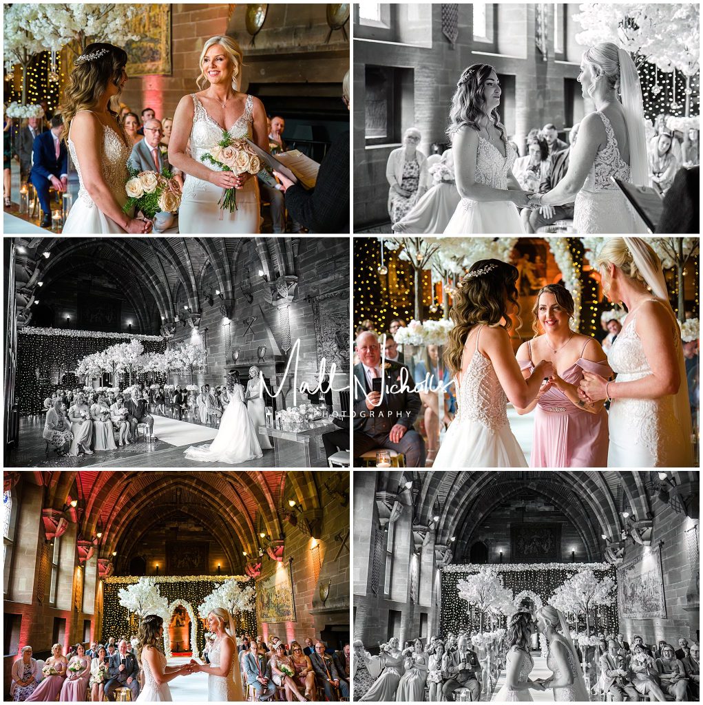 Ceremony in the great hall at Peckforton Castle