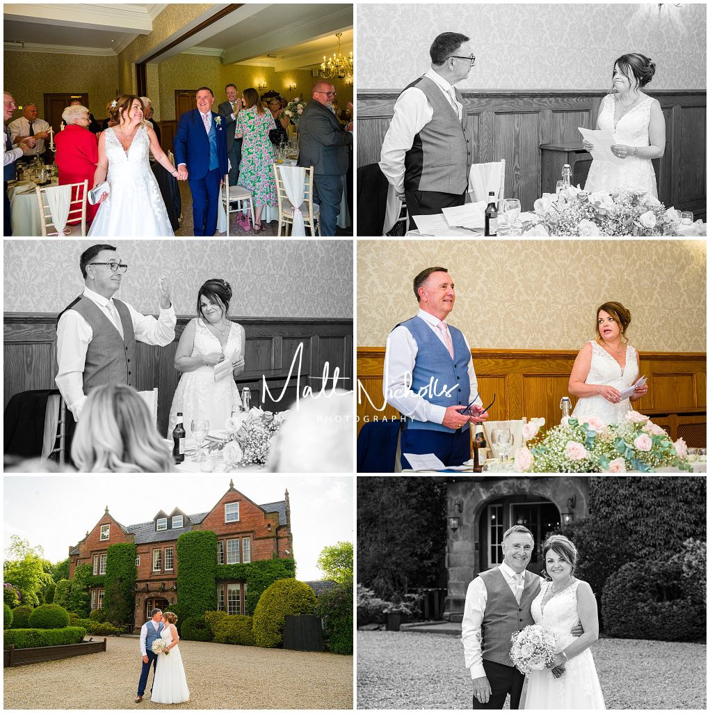 Wedding breakfast and speeches at Nunsmere Hall