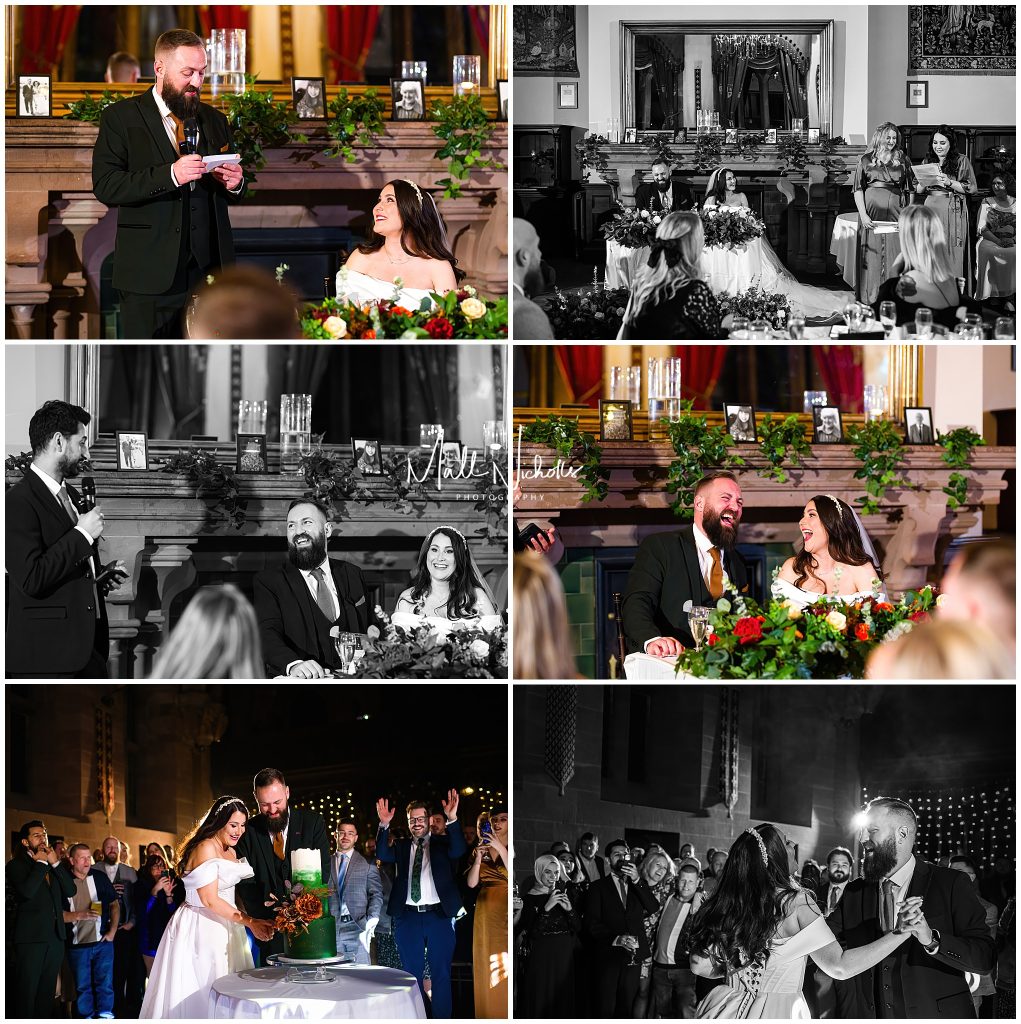 Speeches and First Dance at a Peckforton Castle Wedding