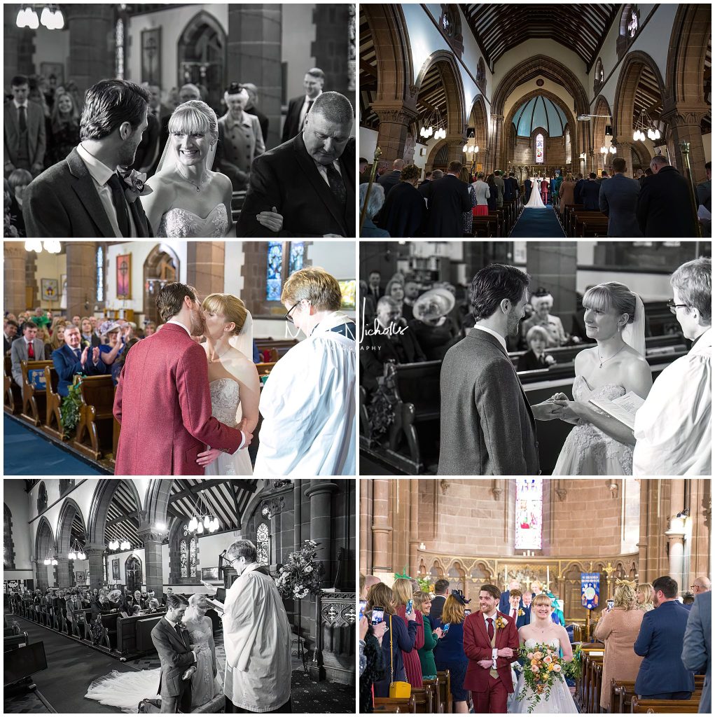 Ceremony in a church before going to Nunsmere Hall Wedding Venue in Cheshire