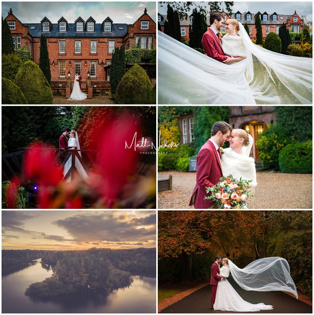 Bride and Groom wedding photographs at Nunsmere Hall Wedding Venue in Cheshire