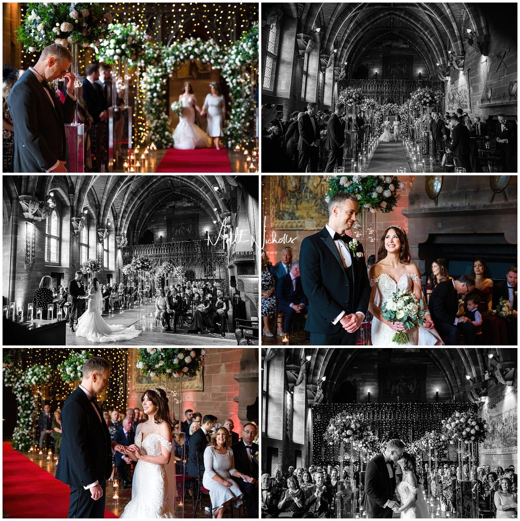 Wedding ceremony in the Great Hall at Peckforton Castle
