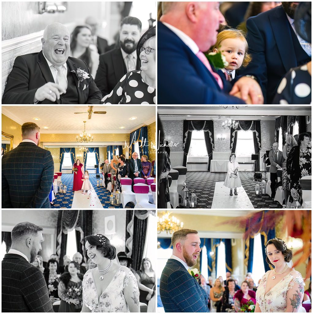 Wedding ceremony photographs at Waterton Park Hotel near Wakefield
