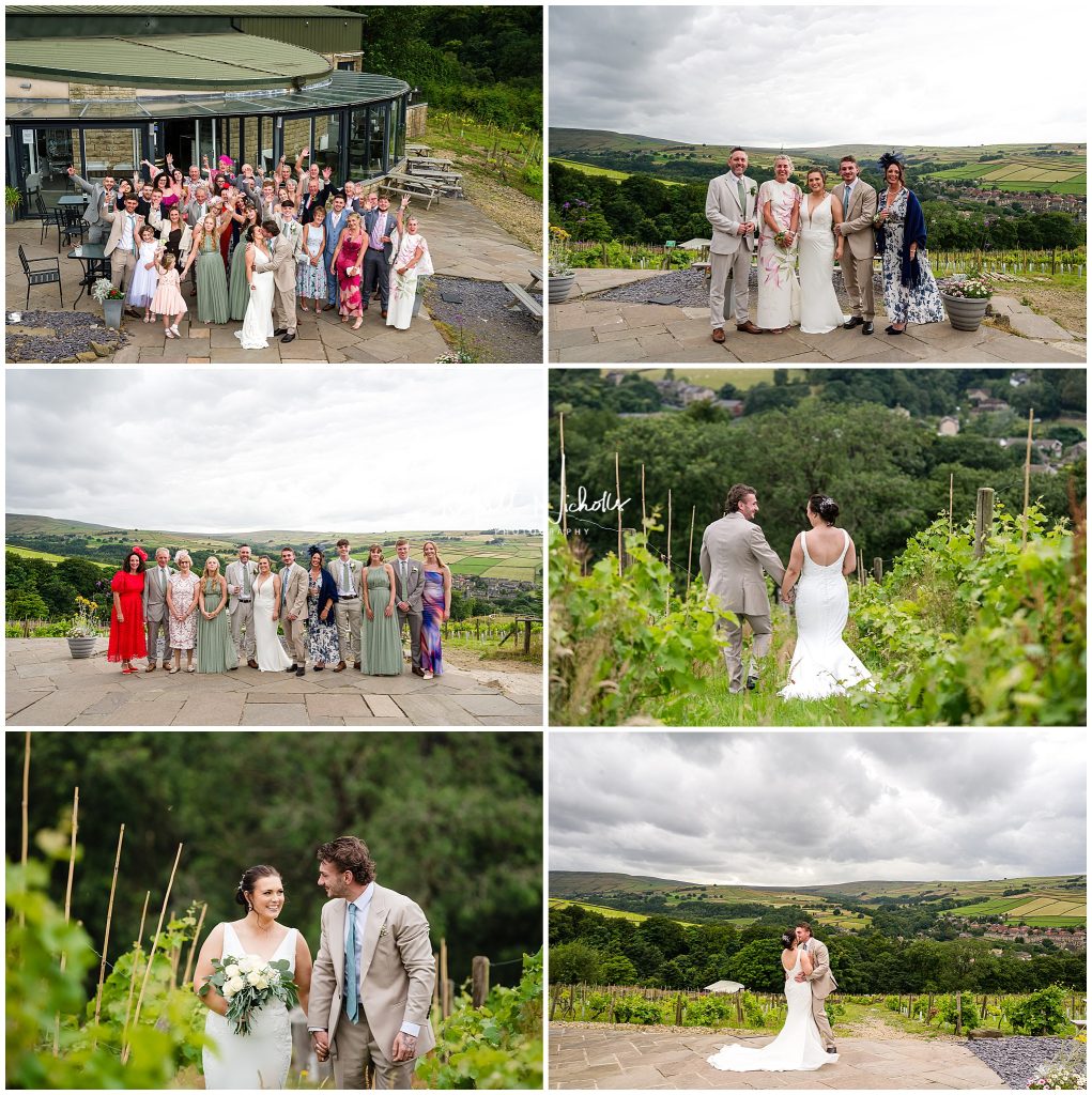 Bride and Groom at Holmfirth Vineyard wedding venue