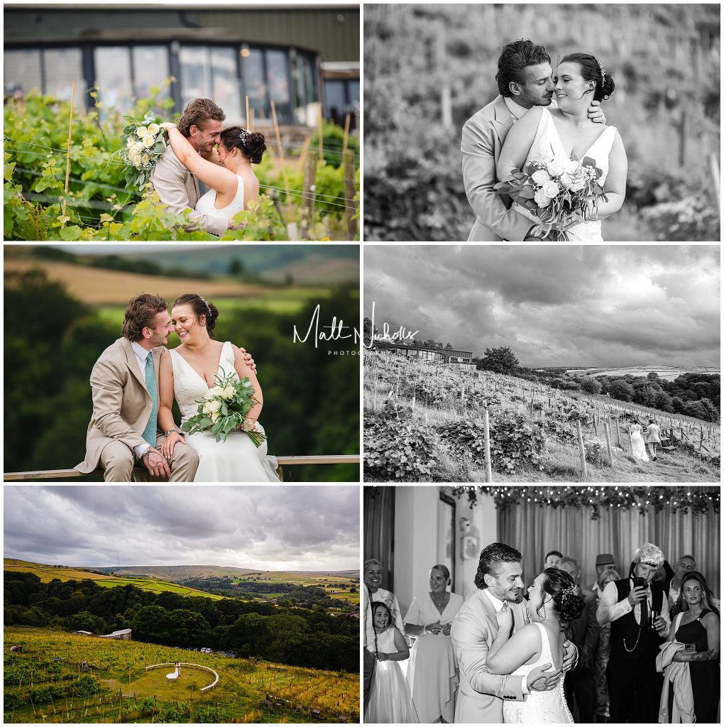 Wedding photographs at Holmfirth Vineyard wedding venue