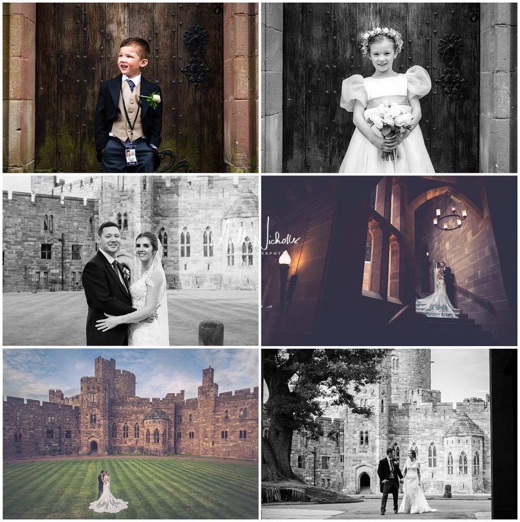 Bride and Groom Photographs Peckforton Castle wedding venue