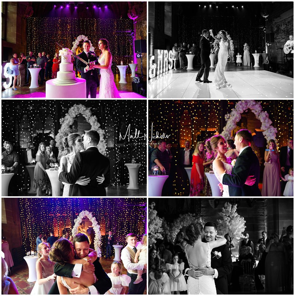 First dance at Peckforton Castle wedding venue