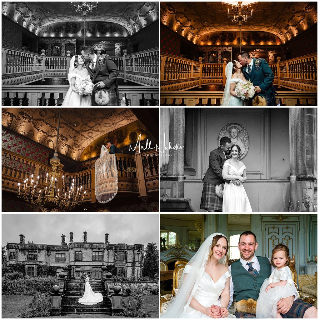 Bride and Groom wedding photographs at Thornbridge Hall wedding venue