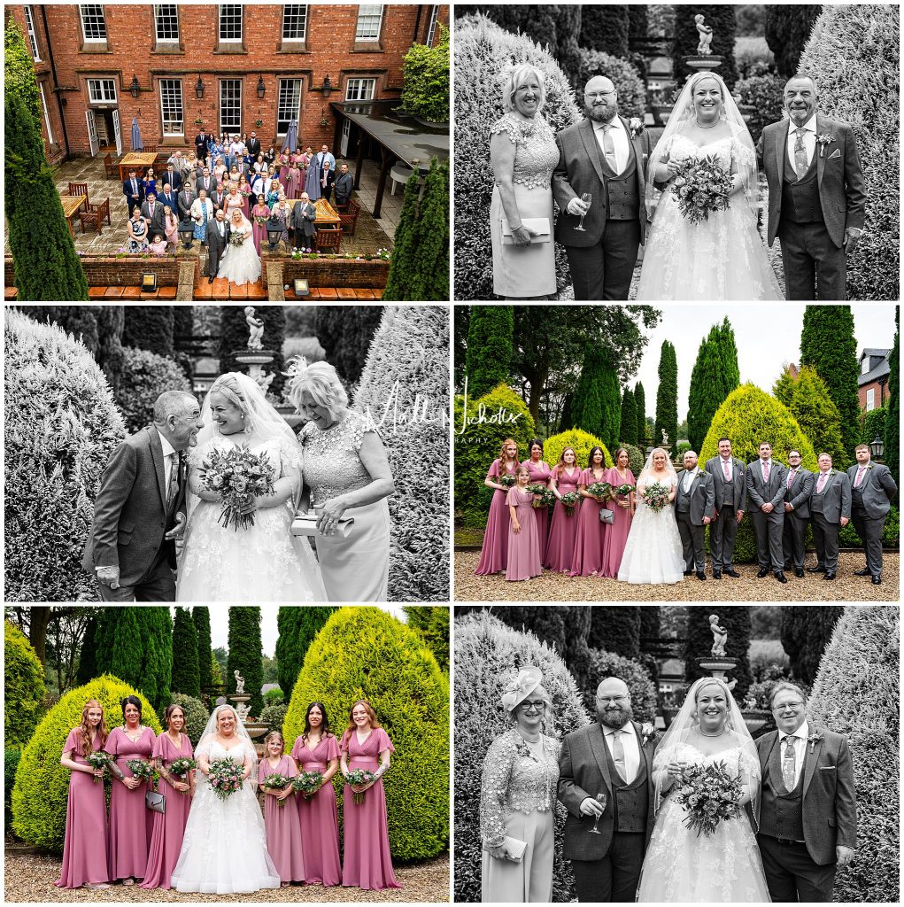 Formal group photographs at Cheshire Wedding Venue Nunsmere Hall