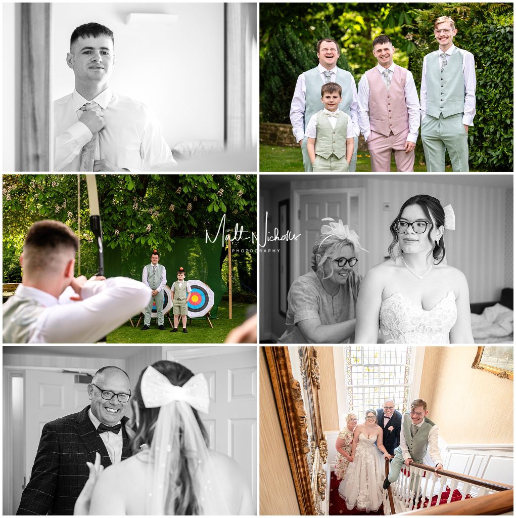 Bride and Groom getting ready at Kings Croft Hotel Pontefract