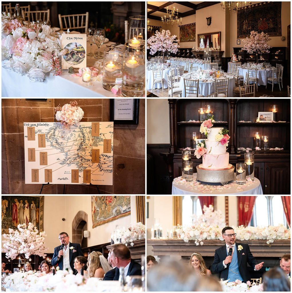 Wedding Breakfast at Peckforton Castle in Cheshire