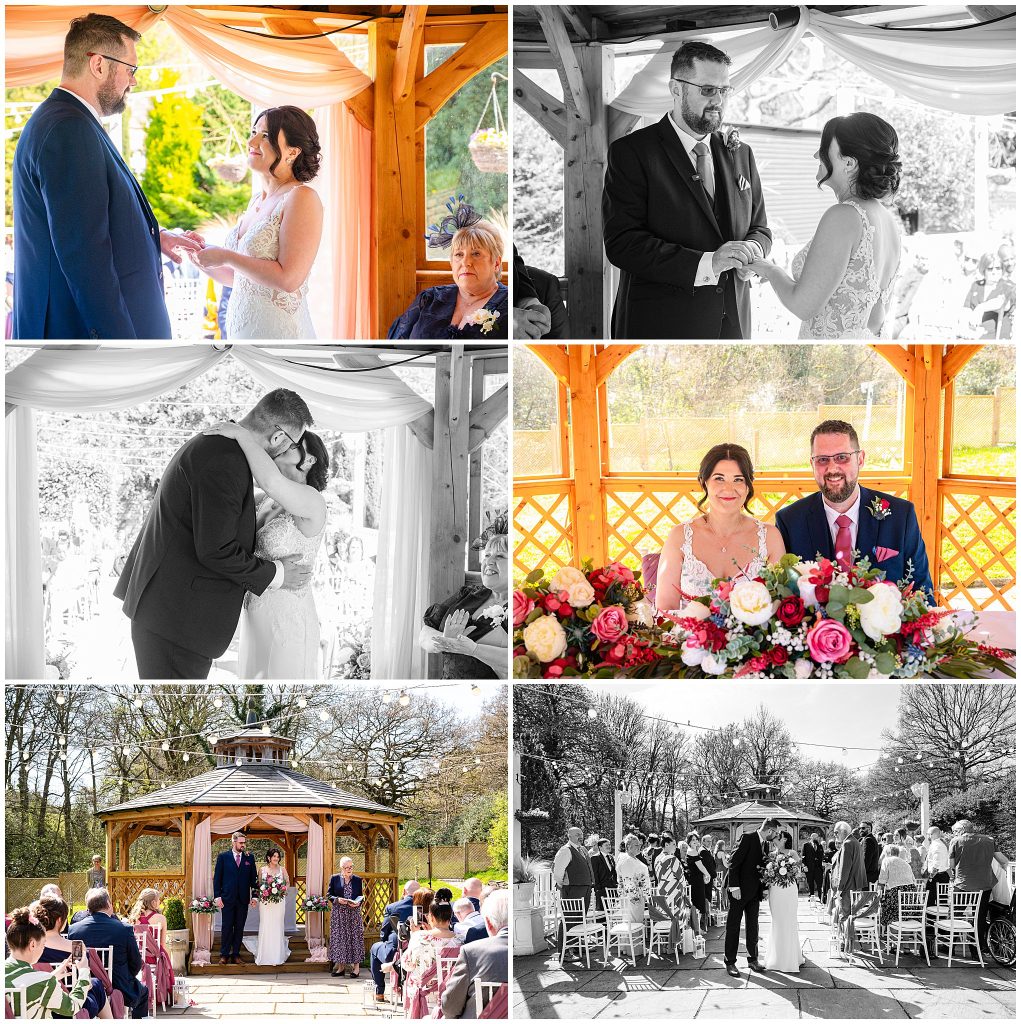 Outdoor wedding ceremony at Whitley Hall Sheffield wedding venue