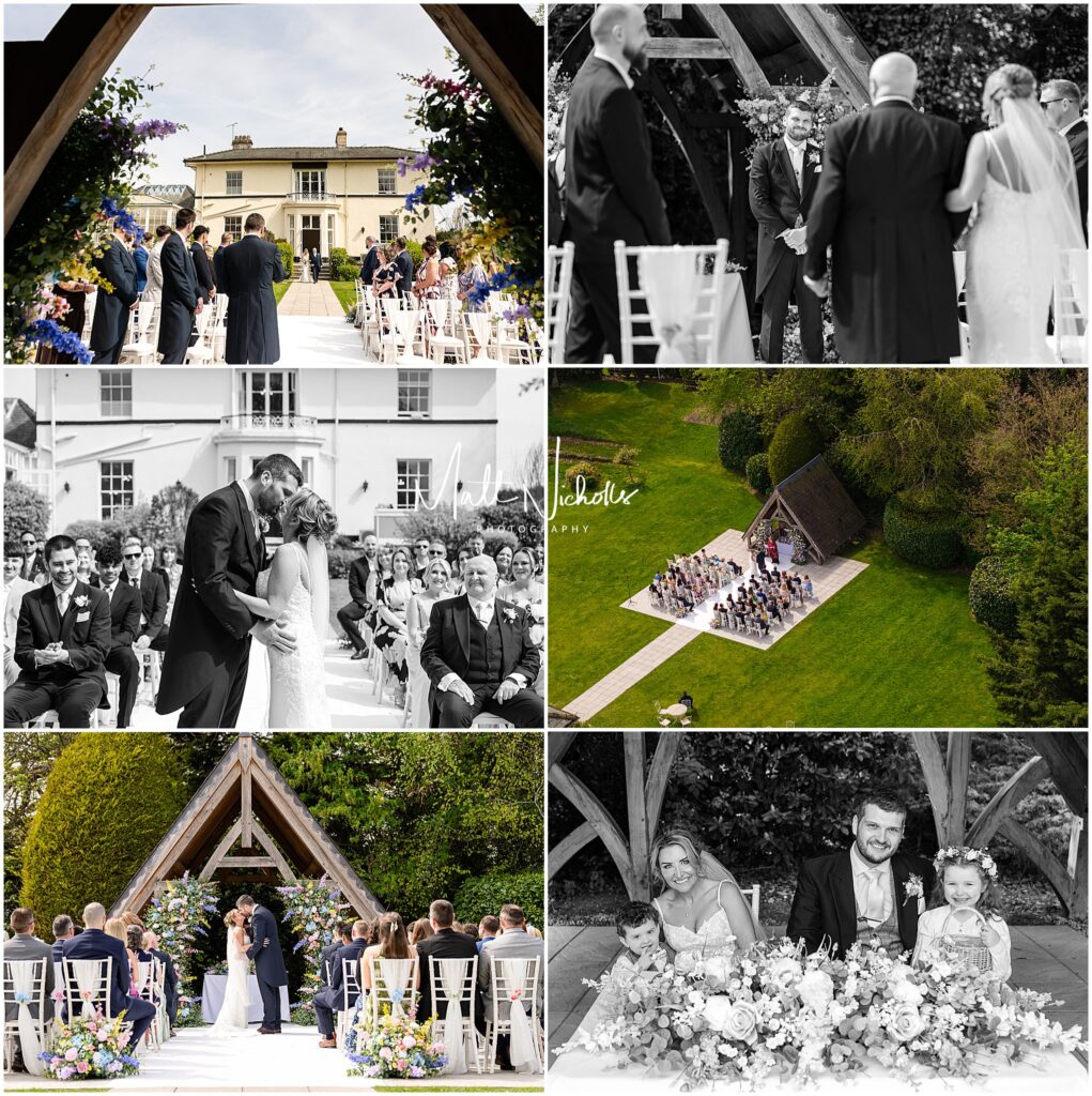 The actual wedding ceremony at Highfield Hall wedding venue in North Wales