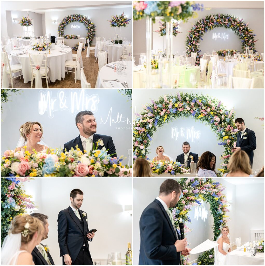 Speeches at Highfield Hall wedding venue in North Wales