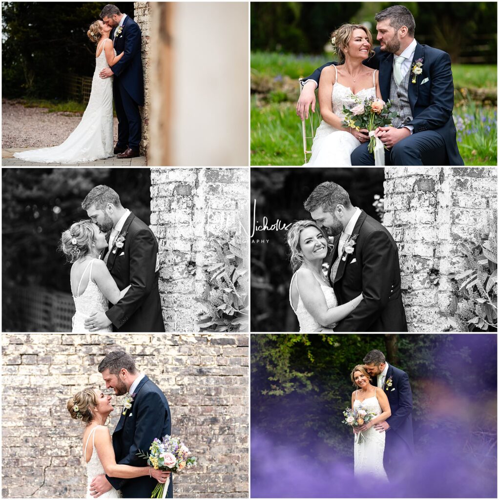 Bride and Groom wedding photographs Highfield Hall wedding venue in North Wales
