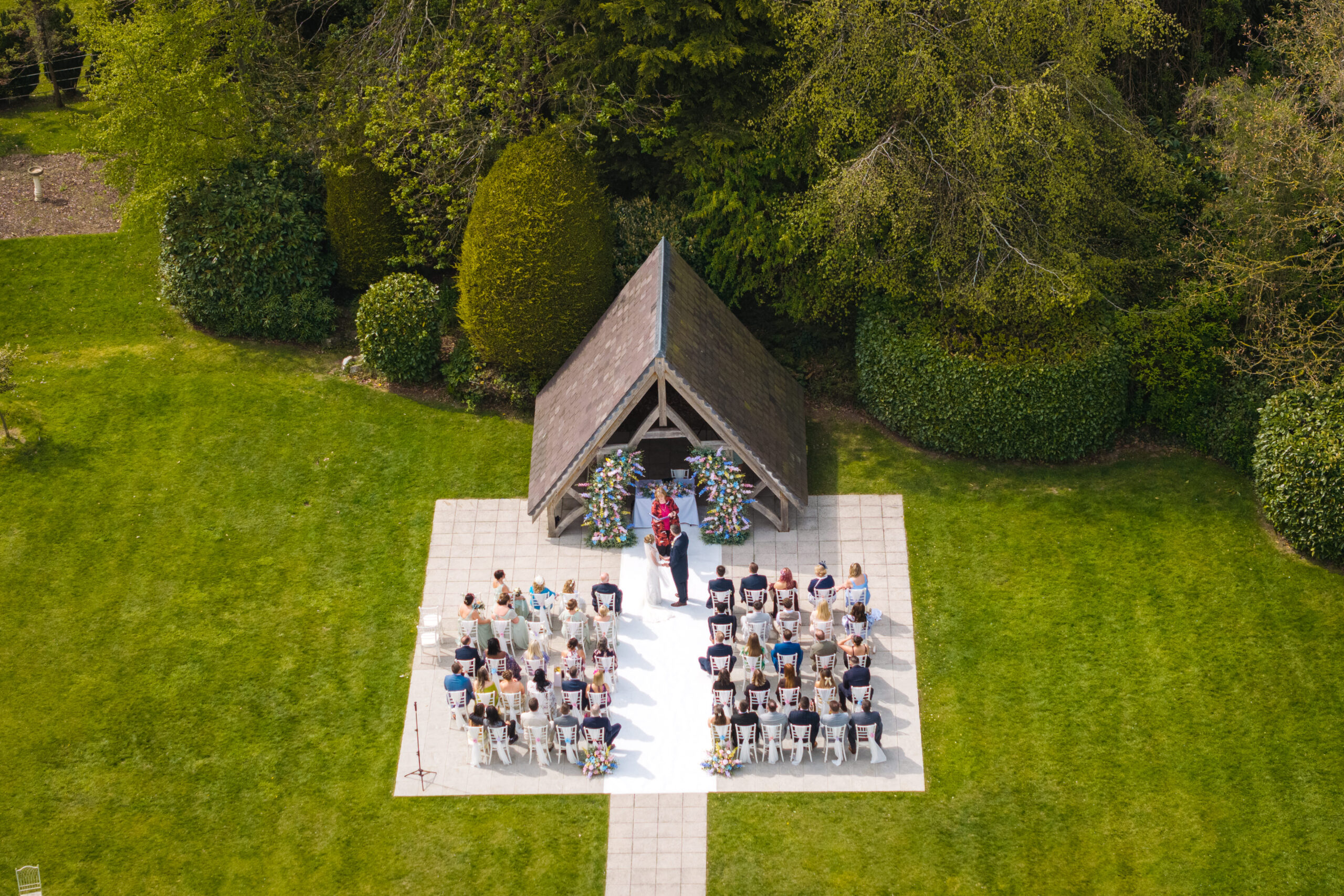 Outdoor ceremony at Highfield Hall Wedding Venue