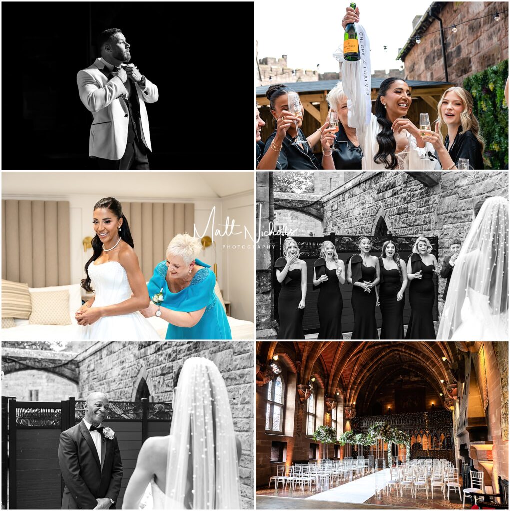 Zoe getting ready n the Hideaway at Peckforton Castle