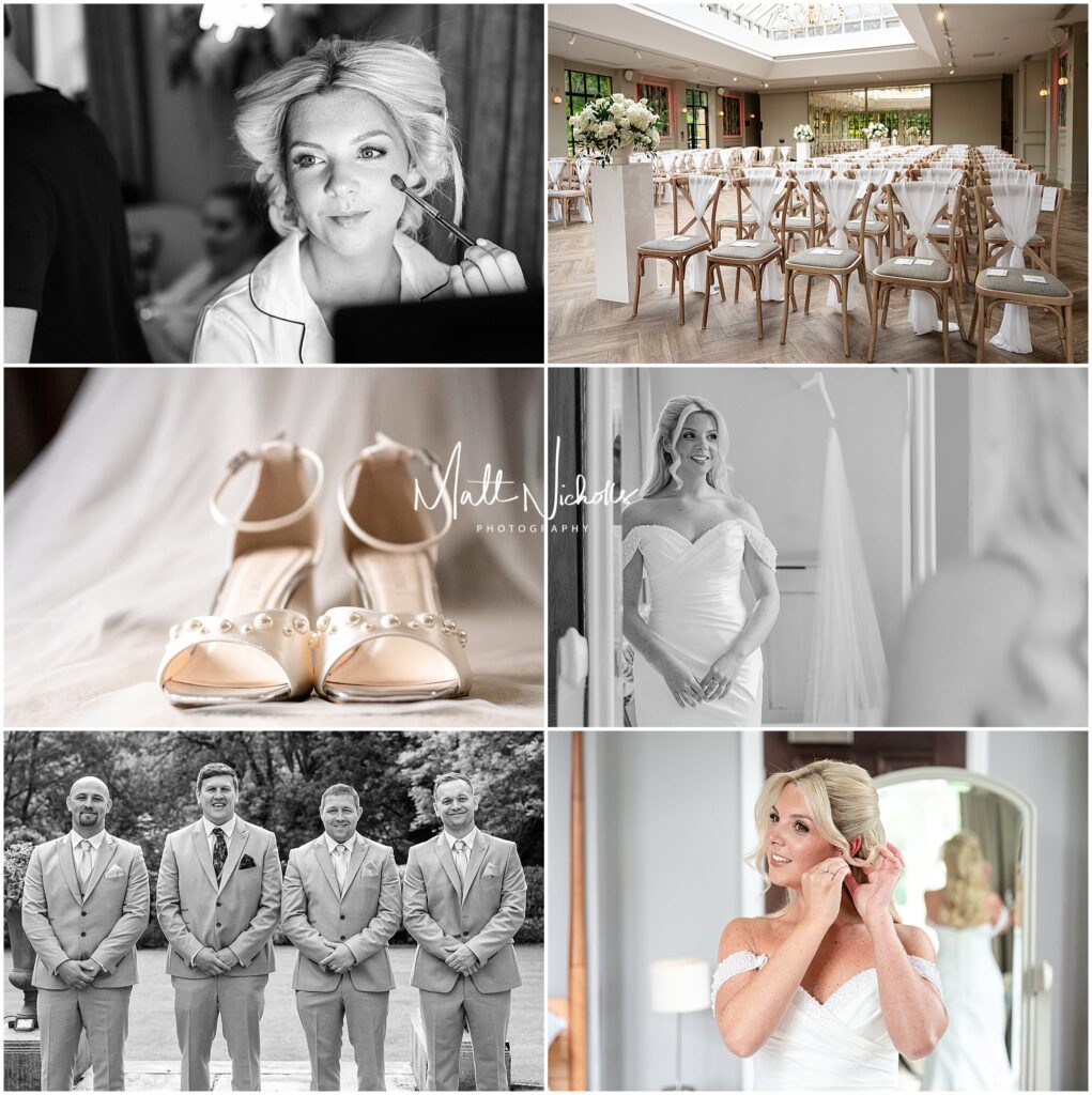 Getting ready for wedding ceremony at Woodlands Hotel in Leeds