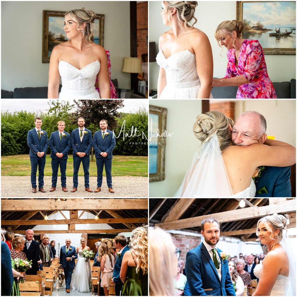 Bride getting ready for her Wedding at Woolas Barn