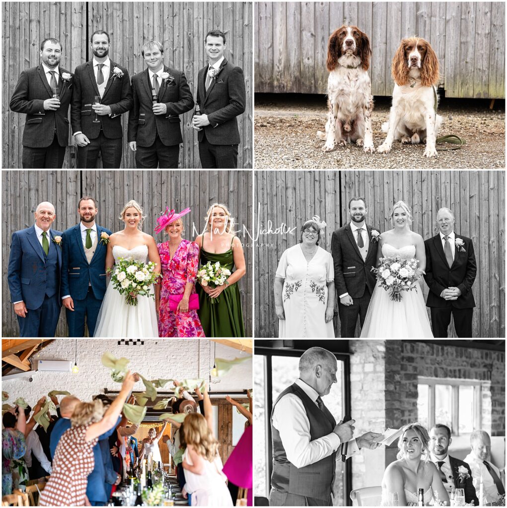 Family formals and speeches Wedding at Woolas Barn